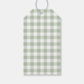 Sage Green Gingham Cadeau Labels Cadeaulabel (Voorkant)