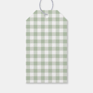 Sage Green Gingham Cadeau Labels Cadeaulabel