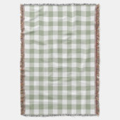 Sage Green Gingham Check Rustic Deken (Voorkant Verticaal)