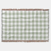 Sage Green Gingham Check Rustic Deken (Voorkant)