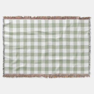 Sage Green Gingham Check Rustic Deken