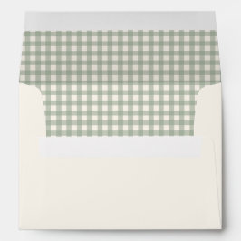 Sage Green Gingham Christmas Envelop