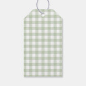 Sage Green Gingham Duck Baby shower Cadeaulabel (Achterkant)