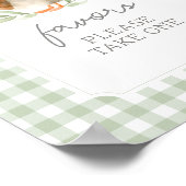 Sage Green Gingham Duck Baby shower Favorieten Tek Poster (Hoek)