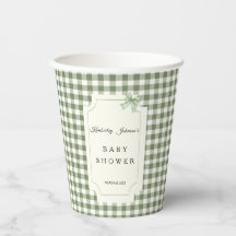 Sage Green Gingham en BowBaby Shower
