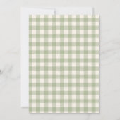 Sage Green Gingham Floral Bow Bridal Luncheon Kaart (Achterkant)