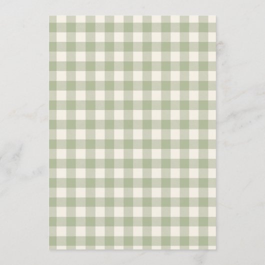 Sage Green Gingham Floral Bow Bridal Shower Kaart (Achterkant)
