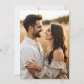 Sage Green Gingham Floral Photo Engagement Party Kaart (Achterkant)