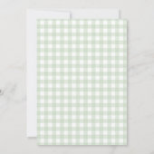 Sage Green Gingham Gekke Goose Baby shower Kaart (Achterkant)