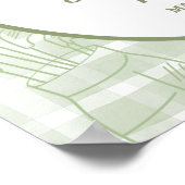 Sage Green Gingham Golf 1st Birthday Welcome Sign Poster (Hoek)