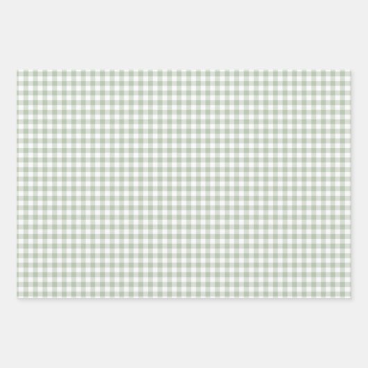 Sage Green Gingham inpakpapier Vel (Voorkant 3)