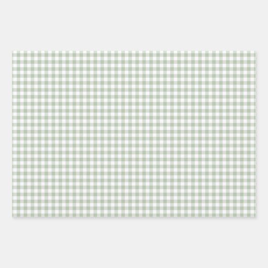 Sage Green Gingham inpakpapier Vel (Voorkant 2)