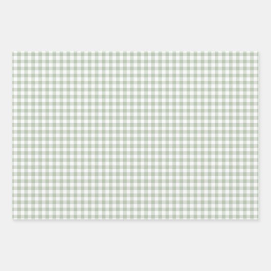 Sage Green Gingham inpakpapier Vel (Voorkant)