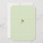 Sage Green Gingham Little Sprout Baby Shower Kaart (Achterkant)