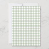 Sage Green Gingham Mallard Duck Baby shower Kaart (Achterkant)