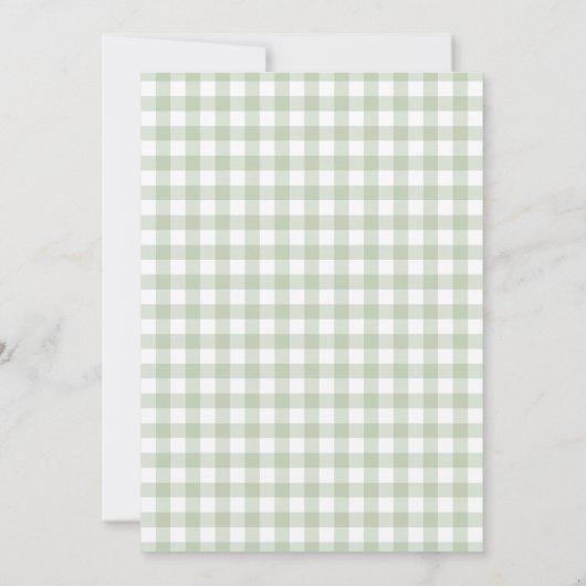 Sage Green Gingham Mallard Duck Baby shower Kaart (Achterkant)