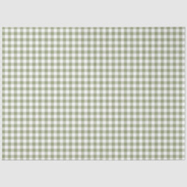 Sage Green Gingham Neutral Elegant Checkpattern Tissuepapier