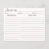 Sage Green Gingham Pattern Boerderij Recept Kaart (Voorkant)