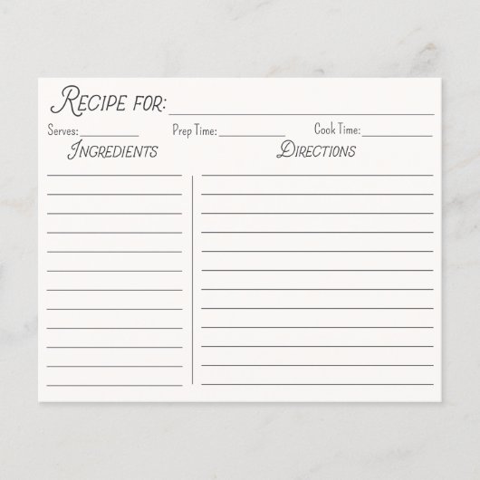 Sage Green Gingham Pattern Boerderij Recept Kaart (Voorkant)