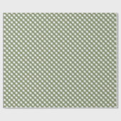 Sage Green Gingham Patterned Cadeaupapier (Vlak)