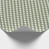 Sage Green Gingham Patterned Cadeaupapier (Hoek)