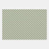 Sage Green Gingham Patterned Inpakpapier Vel (Voorkant 3)