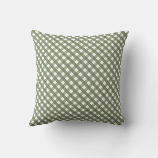 Sage Green Gingham Patterned Napkins Kussen (Achterkant)