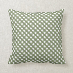 Sage Green Gingham Patterned Napkins Kussen