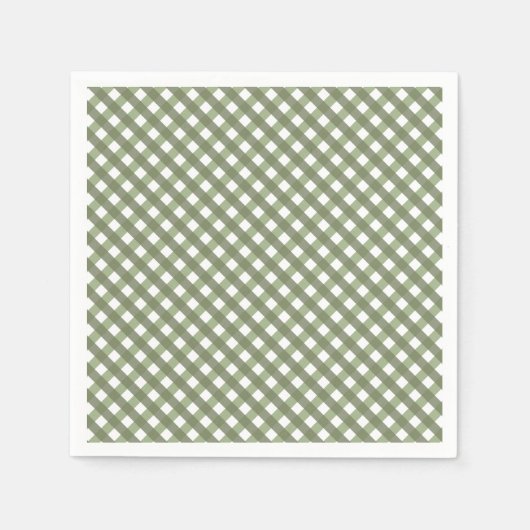 Sage Green Gingham Patterned Servet (Voorkant)