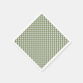 Sage Green Gingham Patterned Servet (Hoek)