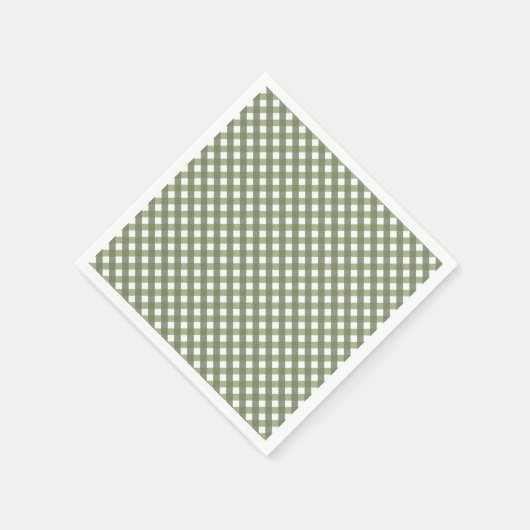 Sage Green Gingham Patterned Servet (Hoek)