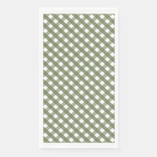 Sage Green Gingham Patterned Servet (Voorkant)