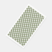 Sage Green Gingham Patterned Servet (Hoek)
