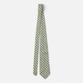 Sage Green Gingham Patterned Stropdas (Achterkant)
