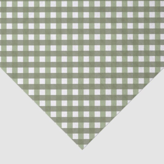 Sage Green Gingham Patterned Tissuepapier (Detail)