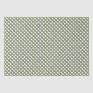 Sage Green Gingham Patterned Tissuepapier
