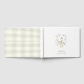 Sage Green Gingham Peter het Konijn Baby shower Gastenboek (Volledig)