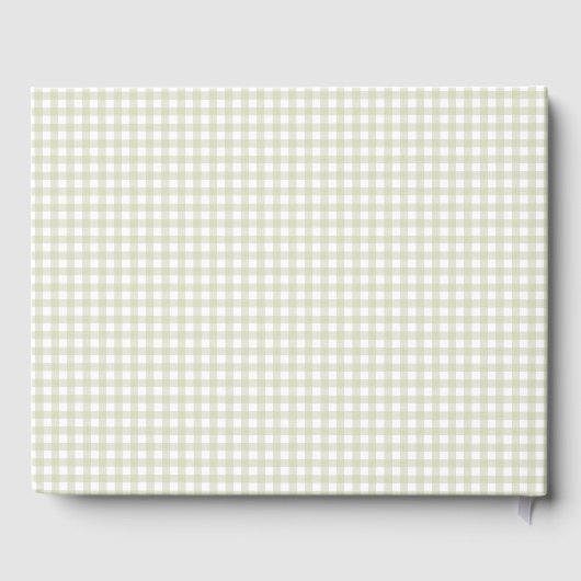 Sage Green Gingham Peter het Konijn Baby shower Gastenboek (Achterkant)
