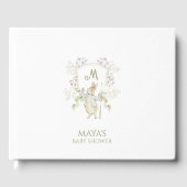 Sage Green Gingham Peter het Konijn Baby shower Gastenboek (Voorkant)