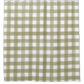 Sage Green Gingham Plaid Patterned Douchegordijn (Voorkant)