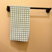 Sage Green Gingham Plaid Patterned Handdoek