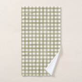 Sage Green Gingham Plaid Patterned Handdoek (Handdoek)
