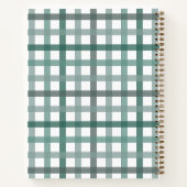  Sage Green Gingham Plaid Recept Kookboek Notitieboek (Achterkant)