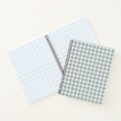 Sage Green Gingham Plaid Stripe Notitieboek (Binnen)