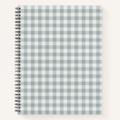 Sage Green Gingham Plaid Stripe Notitieboek (Voorkant)