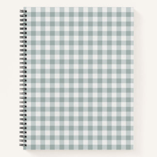 Sage Green Gingham Plaid Stripe Notitieboek