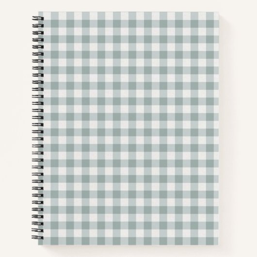 Sage Green Gingham Plaid Stripe Notitieboek (Voorkant)