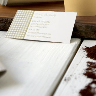 Sage Green Gingham Plaid Visitekaartje