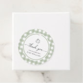Sage Green Gingham pompoen Baby shower Bedankjes Labels (In situ)