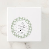 Sage Green Gingham pompoen bestrooid met liefde Bedankjes Labels (In situ)